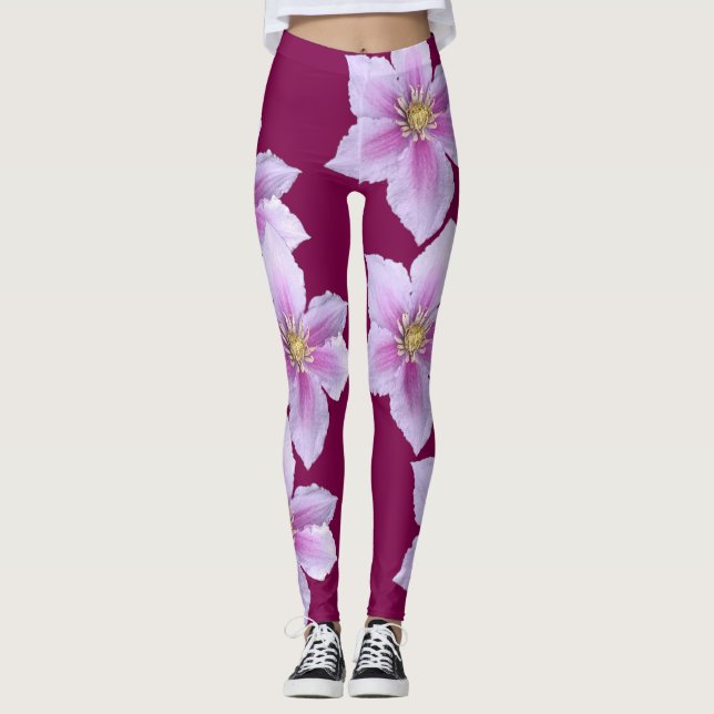 Blommigt Skriv ut kopplingsreglage-Elegant & Snygg Leggings (Framsida)