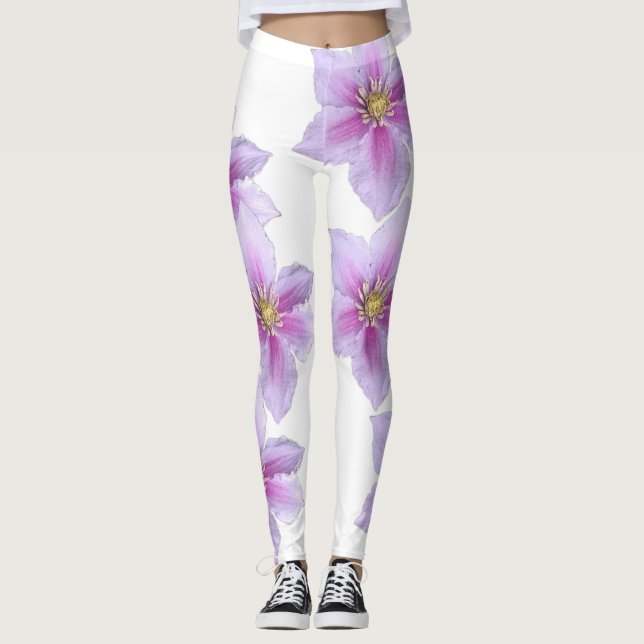 Blommigt Skriv ut kopplingsreglage-Elegant & Snygg Leggings (Framsida)