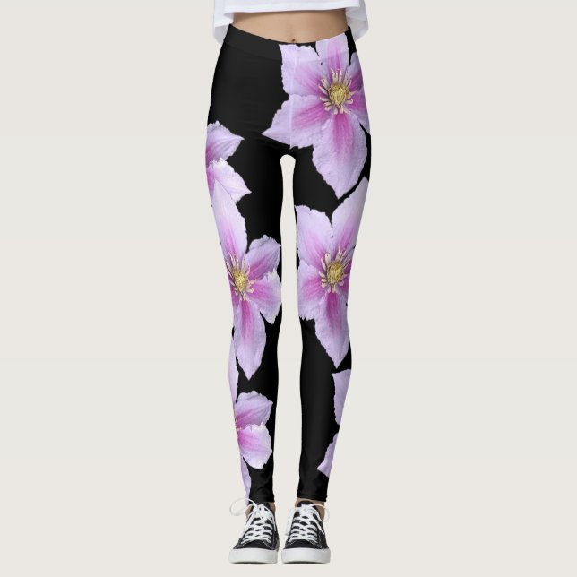 Blommigt Skriv ut kopplingsreglage-Elegant & Snygg Leggings (Framsida)