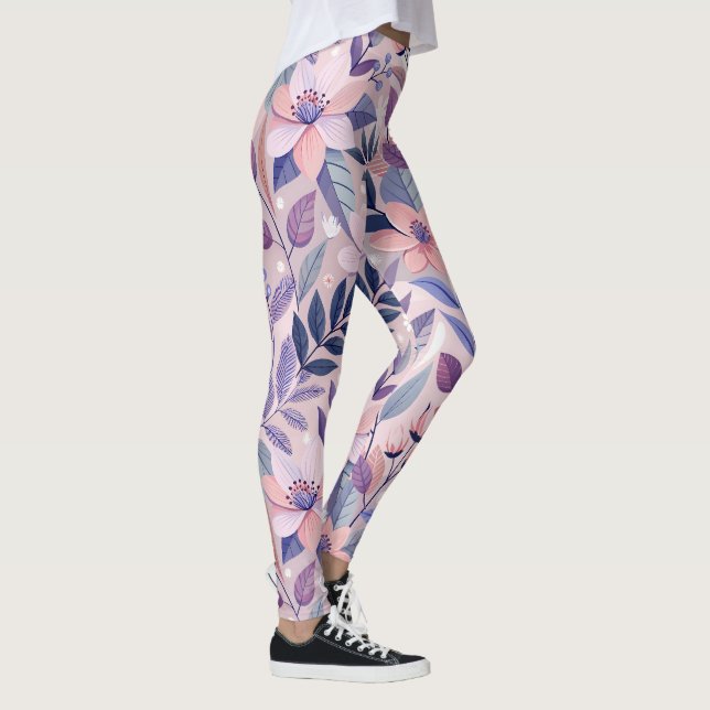 Blommigt Skriv ut laggar - Mode uppfyller funktion Leggings (Höger)