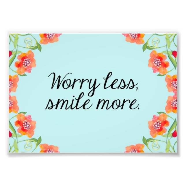 Blommigt Skriv ut offert, vattenfärg för inspirati Fototryck (Framsidan)