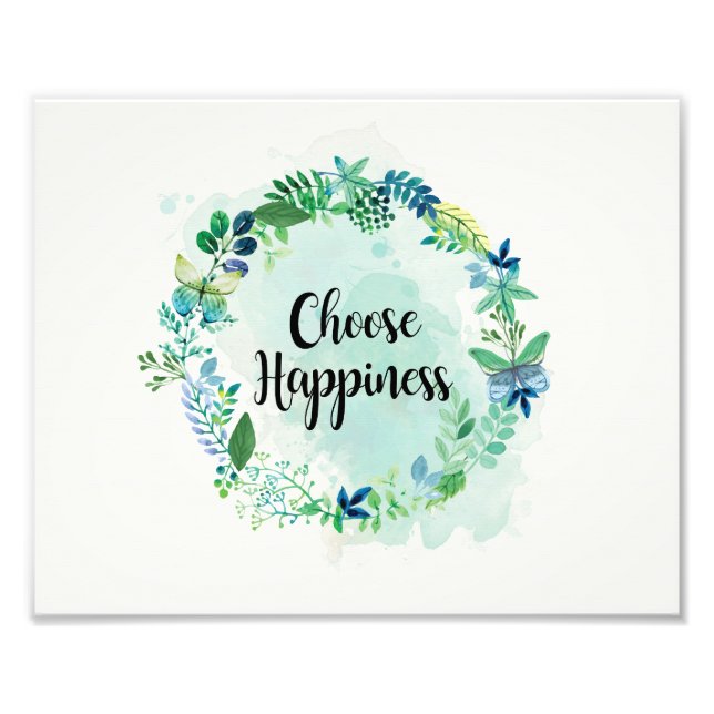 Blommigt Skriv ut offert, vattenfärg för inspirati Fototryck (Framsidan)