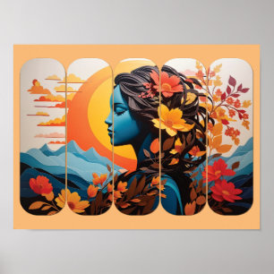 Blommigt - skugga och deka med Elegant Poster