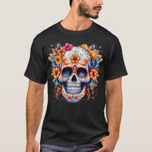Blommigt Skull 12 T Shirt