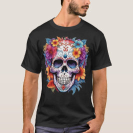 Blommigt Skull 16 T Shirt