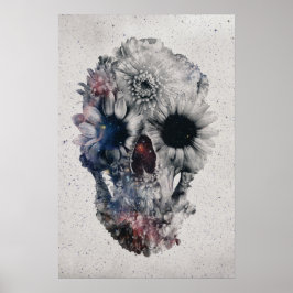 Blommigt Skull 2 Poster