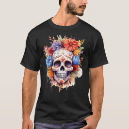 Blommigt Skull 4 T Shirt