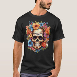 Blommigt Skull 7 T Shirt