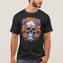 Blommigt Skull 8 T Shirt
