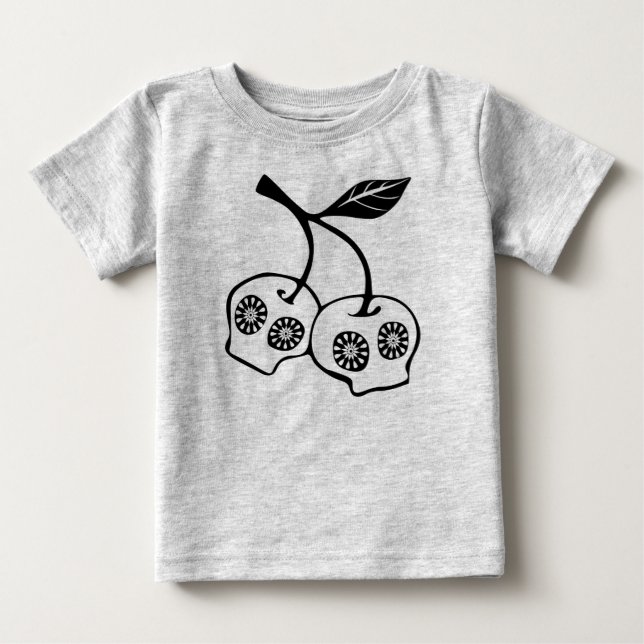 Blommigt Skull Apple Shirt Tee (Framsida)