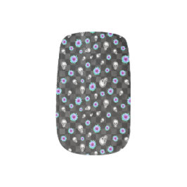 Blommigt Skull Black Halloween minx spikkonst