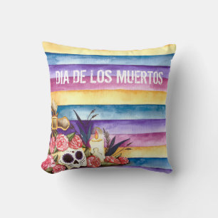 Blommigt Skull Dia de los Muertos Dekorativ kudd Kudde