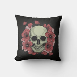 Blommigt Skull Dia de los Muertos | Dekorativ kudd Kudde