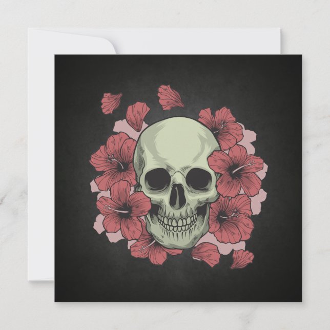 Blommigt Skull Dia de los Muertos | Gruppinbjudan Inbjudningar (Framsida)