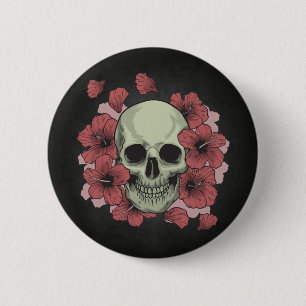 Blommigt Skull Dia de los Muertos Knapp
