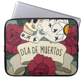 Blommigt Skull Dia de los Muertos | Laptop sleeve