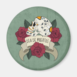 Blommigt Skull Dia de los Muertos | Magnet