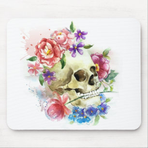 Blommigt Skull Dia de los Muertos Mousepad Musmatta