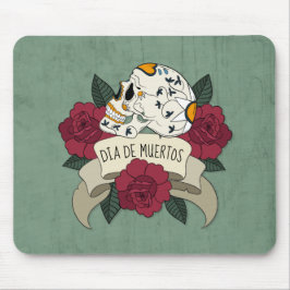 Blommigt Skull Dia de los Muertos | Mousepad Musmatta