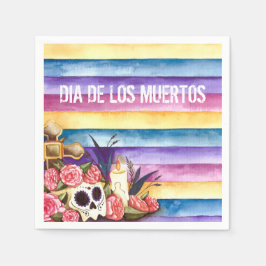 Blommigt Skull Dia de los Muertos | Napkin Pappersservett