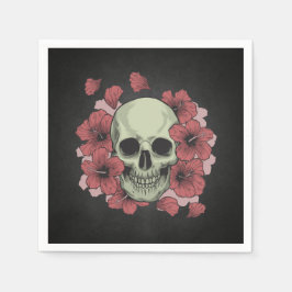 Blommigt Skull Dia de los Muertos | Napkin Pappersservett