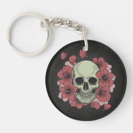 Blommigt Skull Dia de los Muertos | Nyckelkedja