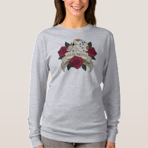 Blommigt Skull Dia de los Muertos Sleeve Shirt T
