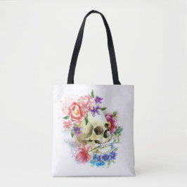 Blommigt Skull Dia de los Muertos | Tote Bag Tygkasse