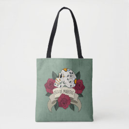 Blommigt Skull Dia de los Muertos | Tote Bag Tygkasse