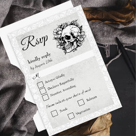 Blommigt Skull Gothic Halloween-Bröllop OSA