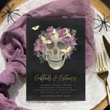 Blommigt Skull Halloween Costumes & Cocktails Part
