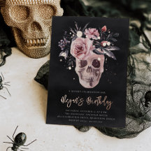 Blommigt Skull Halloween-Födelsedagsfest
