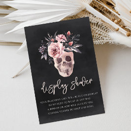 Blommigt Skull Halloween Visning Shower Tilläggskort