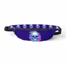 Blommigt Skull i Vaporwave Stil