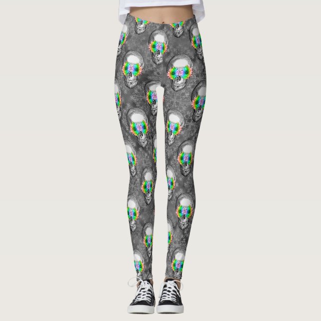 BLOMMIGT SKULL LEGGINGS (Framsida)