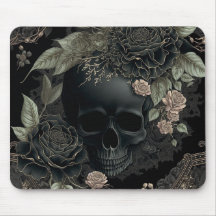 Blommigt Skull Mousepad