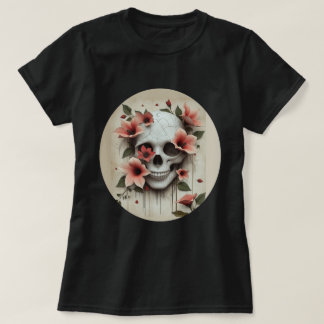 Blommigt Skull T Shirt