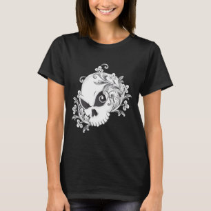 Blommigt Skull T Shirt