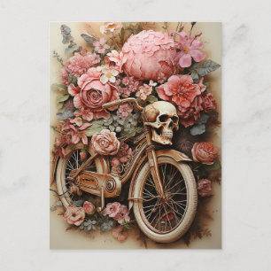 Blommigt: Skullcykelns vattenfärg Vykort