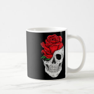 Blommigt Skulldiagram - Blommigten Halloween Skull Kaffemugg