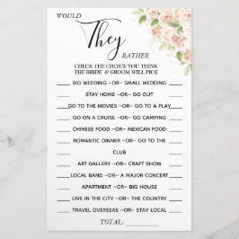 Blommigt skulle de hellre duscha jaktkortet flygblad