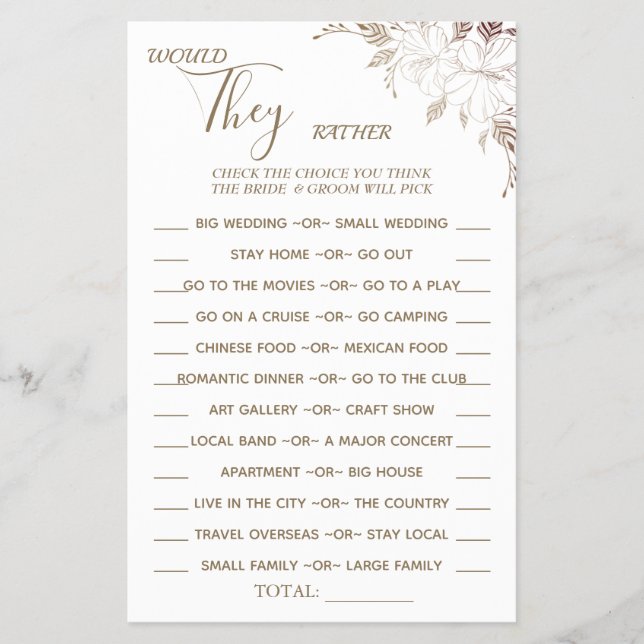 Blommigt skulle de hellre duscha jakttållaren flygblad (Framsidan)