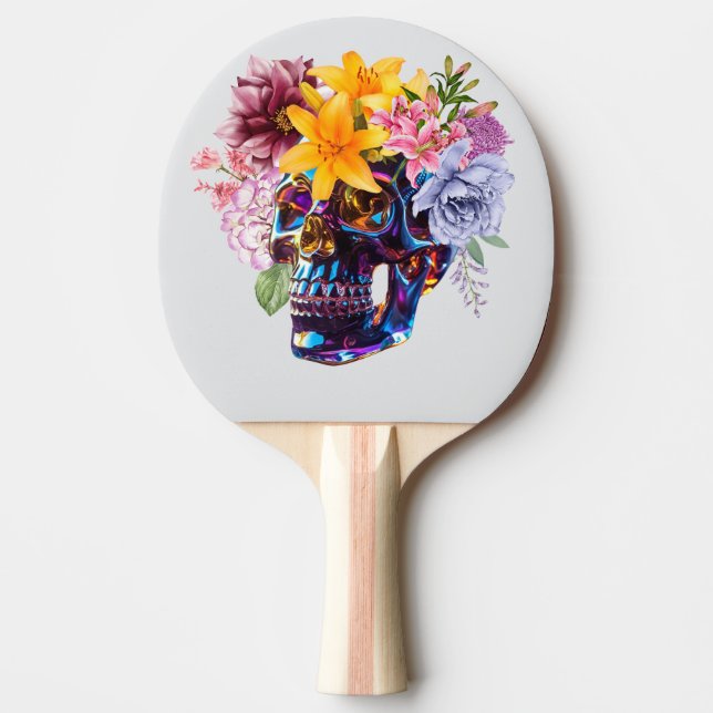 "Blommigt Skullradians" Pingisracket (Framsidan)