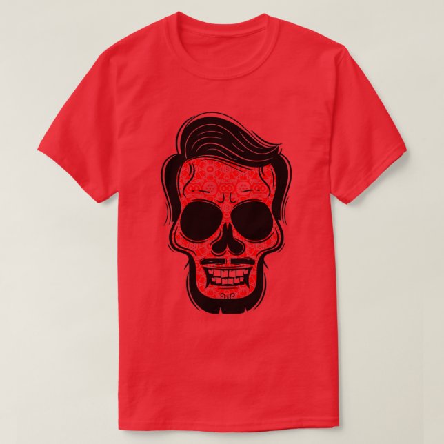 Blommigt Skullskal T Shirt (Design framsida)