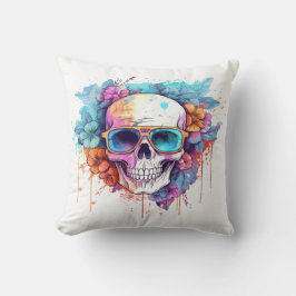 Blommigt Skullskuggor Kudde