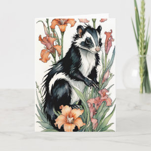 Blommigt Skunk Fumes Skunky Art Skunks Flowers Kort