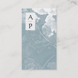 *~* Blommigt Slate Blåa blommor Färg QR Logotyp Ph Visitkort