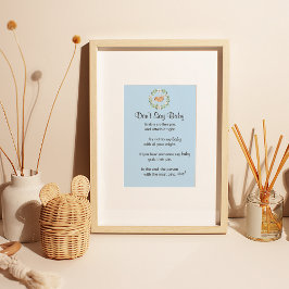 Blommigt Sleeping Hjort Boy "Säg inte Baby" Game Poster