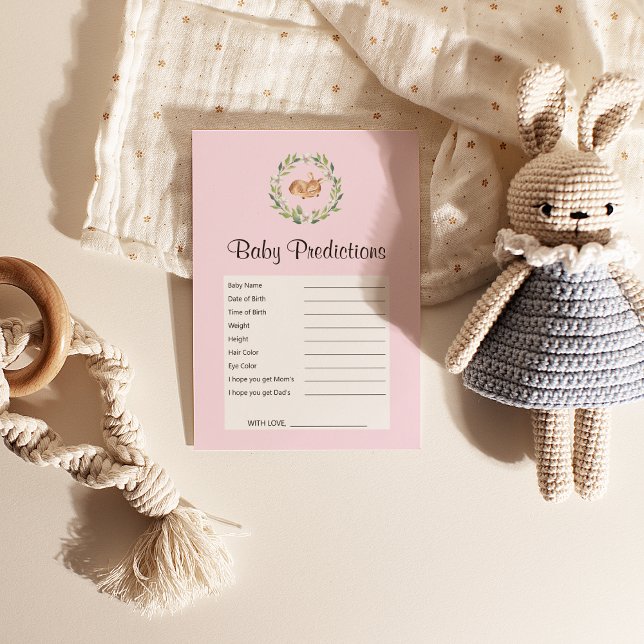 Blommigt Sleeping Hjort Girl Shower Predicght Game (Skapare uppladdad)