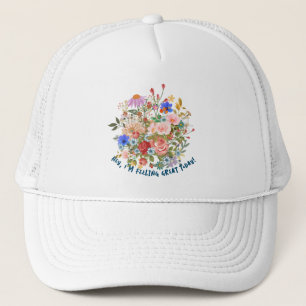 Blommigt & Slogan Graphic-Truckerkeps Keps